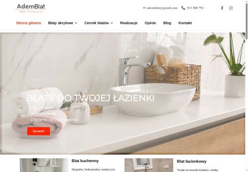 Ademblat Precyzyjne blaty kompozytowe na wymiar