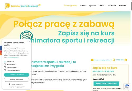 Zostan animatorem sportu i rekreacji! Zapisz sie na kurs