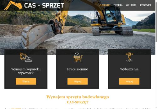 Wynajem koparek i wywrotek Cas Sprzęt